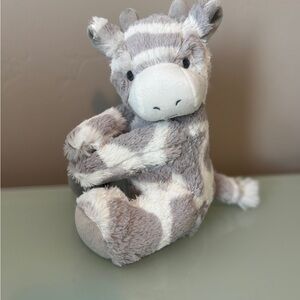 Elegant Baby Naptime adorable gray and white stuffed giraffe, brand new